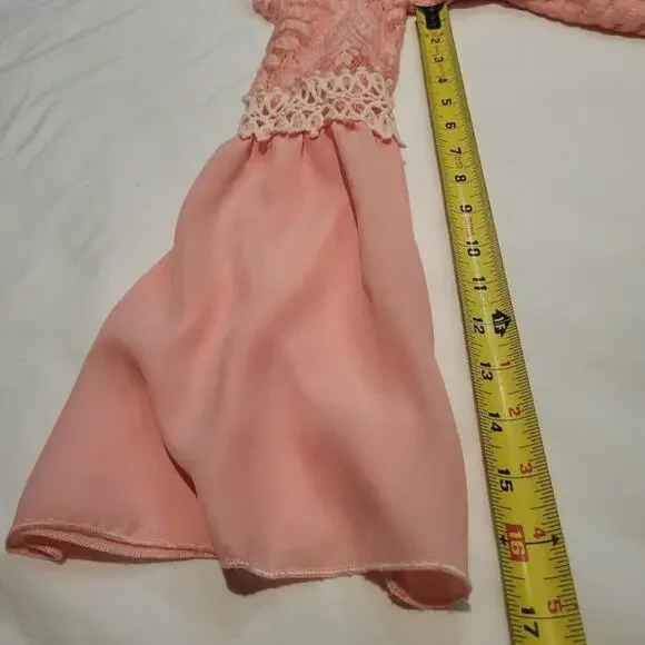 Lace cocktail Dress With Bell Sleeves Size M Coquette Feminine Romantic Boho - Picture 5 of 7